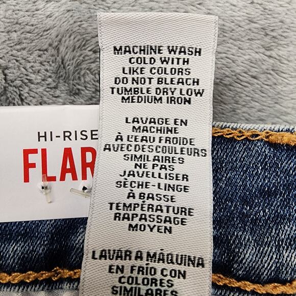 NEW Celebrity Pink Jeans Womens 21/35 Juniors Blue High Rise Flare Distressed - Picture 11 of 16